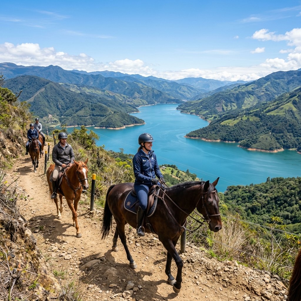 Cabalgata guiada con vista panorámica al Embalse de San Rafael en La Calera